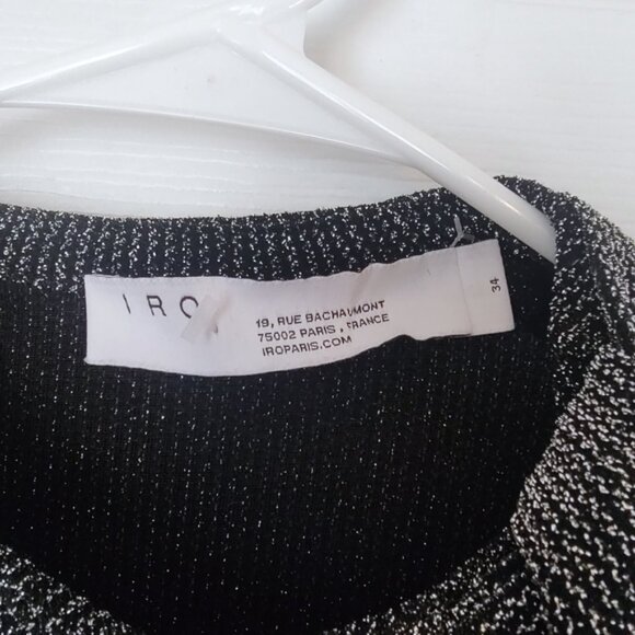 IRO Perk tie-neck metallic stretch-knit mini dress 34 XS worn once - Picture 6 of 7